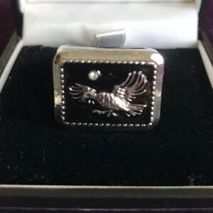Silver and Black Men's Ring, Stainless steel